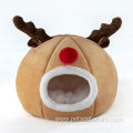 Christmas Pet Cave Cute Cat Bed Reindeer Shape